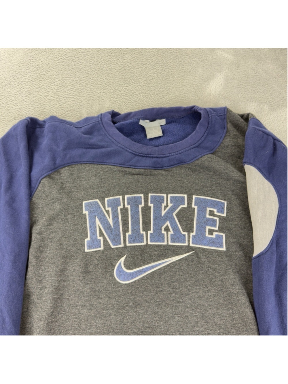 Vintage Nike Men's Size Medium Reworked Black/Grey Retro Fleece Crewneck Sweater - Picture 5 of 11